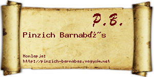 Pinzich Barnabás névjegykártya